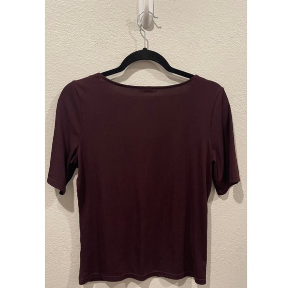 H&M V-Neck Plum Short Sleeve Blouse - Picture 4 of 4